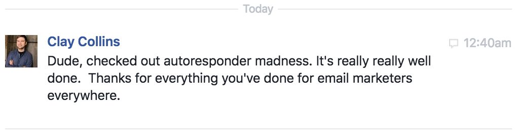Kudos from Clay Collins